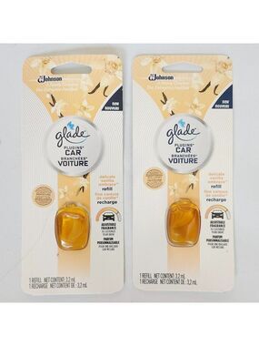 GLADE Car Plugins Refills Lot of 2 Delicate Vanilla Embrace BNIP